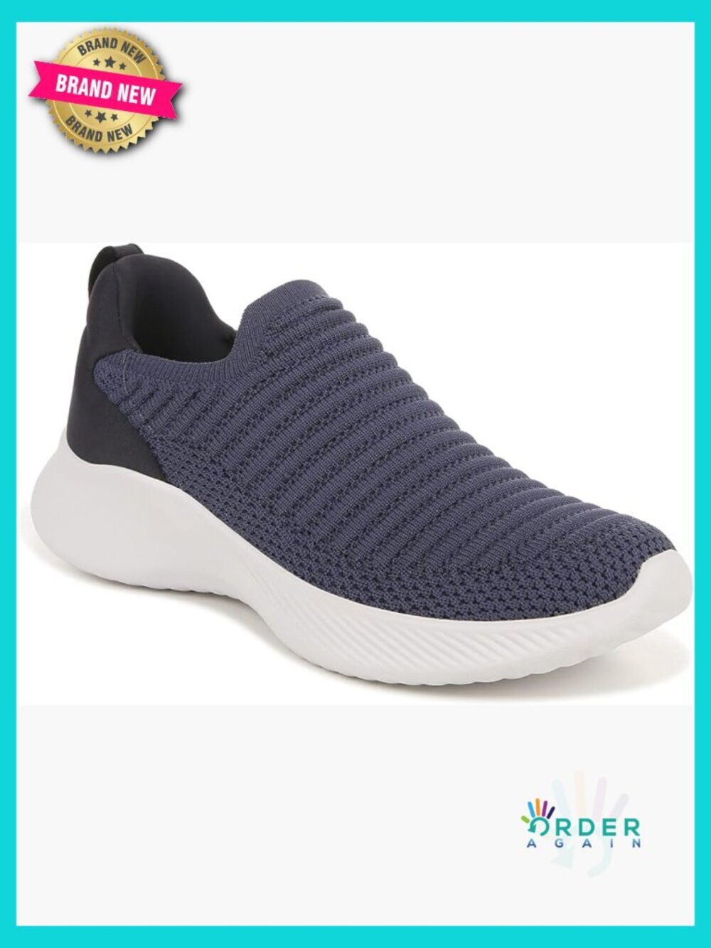 Slip-On Knit Sneakers Casual Comfort Cushioned Walking Low Top Easy On/Off